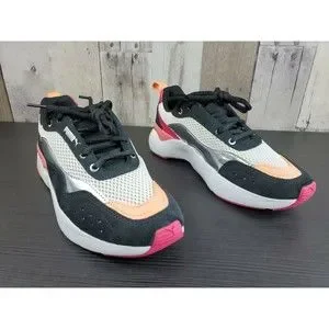 Puma Lia Pop Women s Size 6.5 Black White Orange Pink Running Shoes